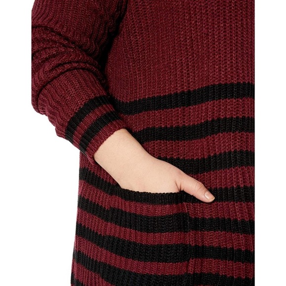 Jason Maxwell Striped Cardigan Deep Wine 1x - Picture 2 of 8